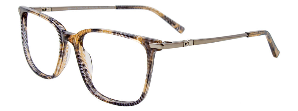 EASYCLIP EC520 Eyeglasses 010 Brown & Grey & Crystal Marbled 52mm