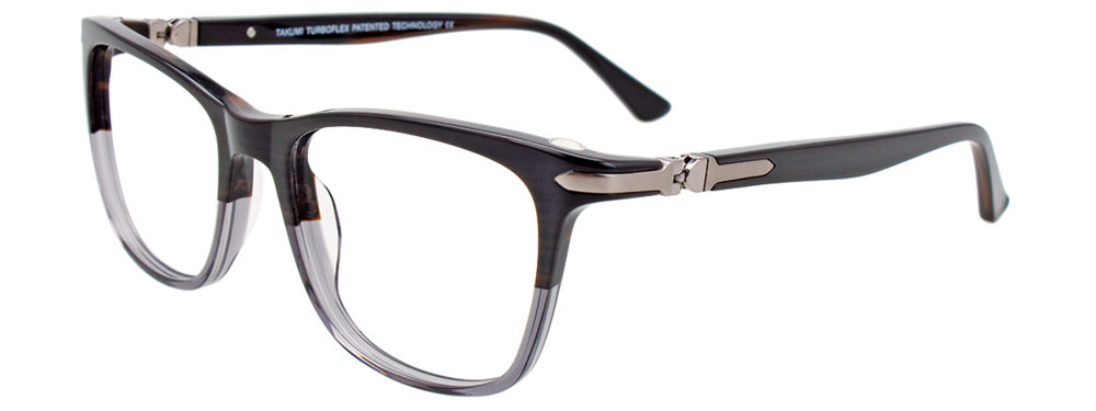 TAKUMI TK1133 Eyeglasses 020 Dark Grey & Brown Marbled & Crystal Grey 53mm