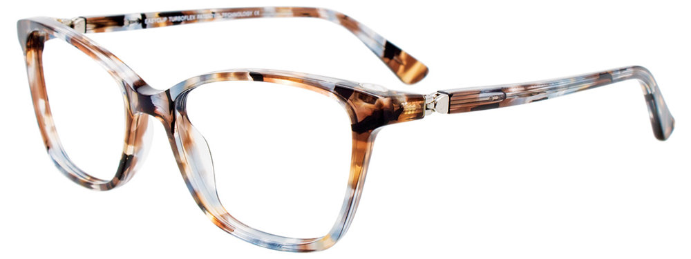 EASYCLIP EC526 Eyeglasses 010 Brown & Crystal & Black Marbled 50mm