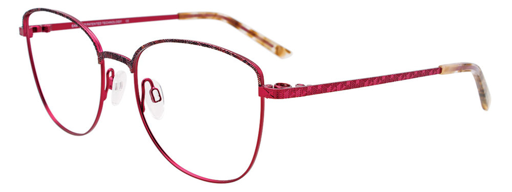 EASYCLIP EC523 Eyeglasses 030-Red-&-Blue-Marbled-&-Satin-Pinkish-Red 53mm