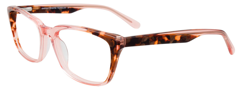 EASYCLIP EC483 Eyeglasses 030 Pink Crystal & Brown Marbled 53mm