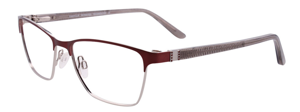 EASYCLIP EC455 Eyeglasses 030 Satin Burgundy & Grey 53mm