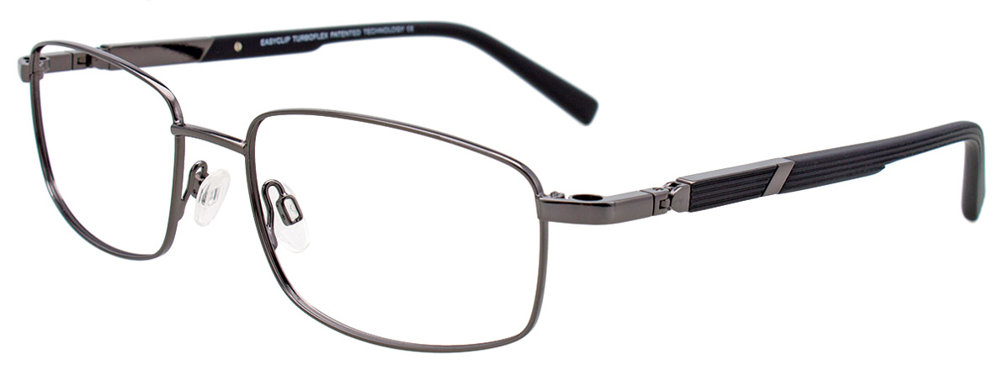 EASYCLIP EC493 Eyeglasses 020 Shiny Gunmetal & Black 56mm