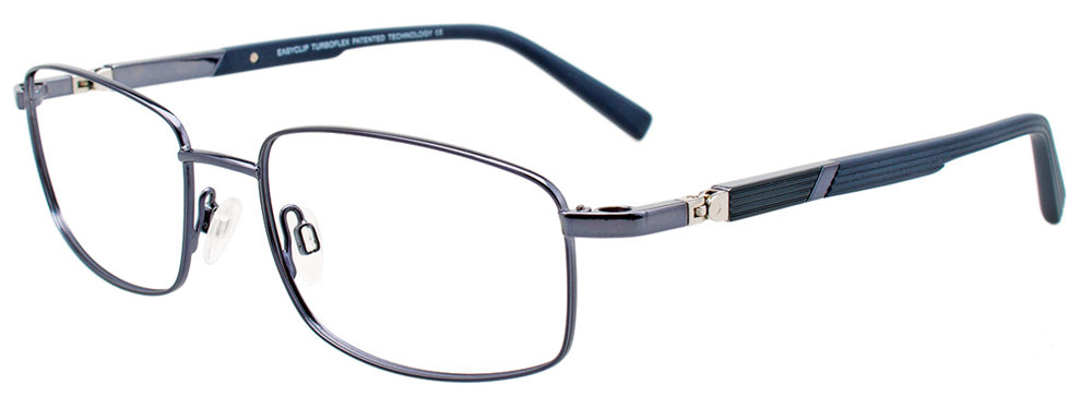 EASYCLIP EC493 Eyeglasses 050 Shiny Dark Steel Blue & Dark Blue 56mm