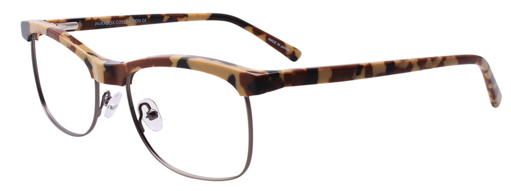 PARADOX P5019 Eyeglasses 010 Brown & Beige & Dark Brown & Steel 52mm