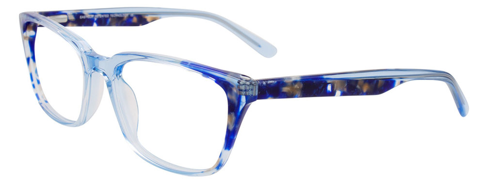 EASYCLIP EC483 Eyeglasses 050 Blue Crystal & Blue Marbled 53mm