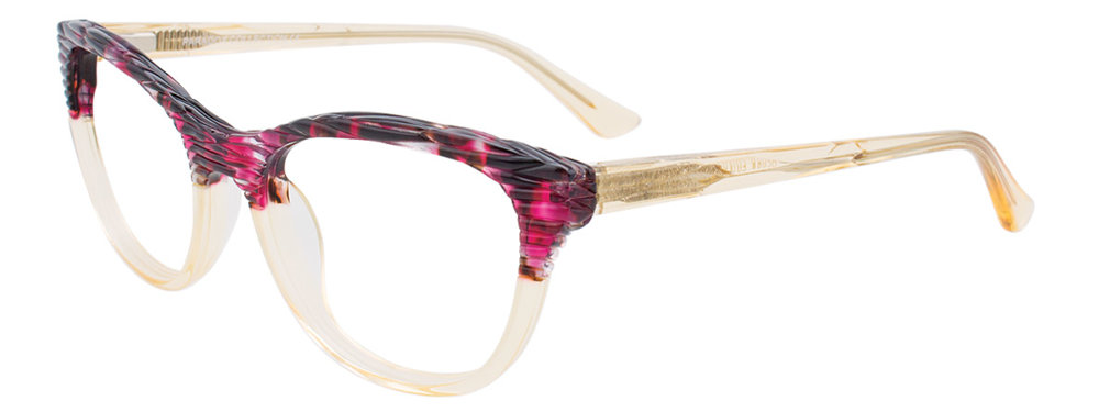 PARADOX P5030 Eyeglasses 010 Dark Brown & Raspberry Marb & Light Crystal Yellow 52mm