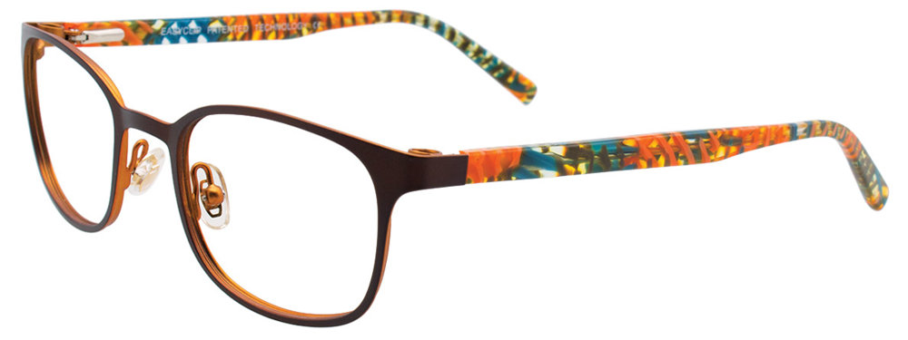 EASYCLIP EC445 Eyeglasses 010 Matt Dark Brown 46mm