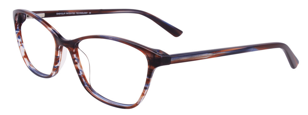 EASYCLIP EC428 Eyeglasses 010 Dark Brown & Blue Marbled 53mm