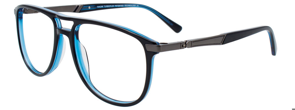 TAKUMI TK1127 Eyeglasses 090 Black & Blue Crystal & Satin Steel 53mm