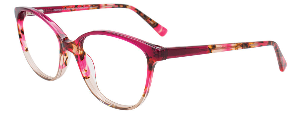 EASYCLIP EC518 Eyeglasses 030 Fuchsia Crystal & Demi Pink & Beige Crystal 54mm