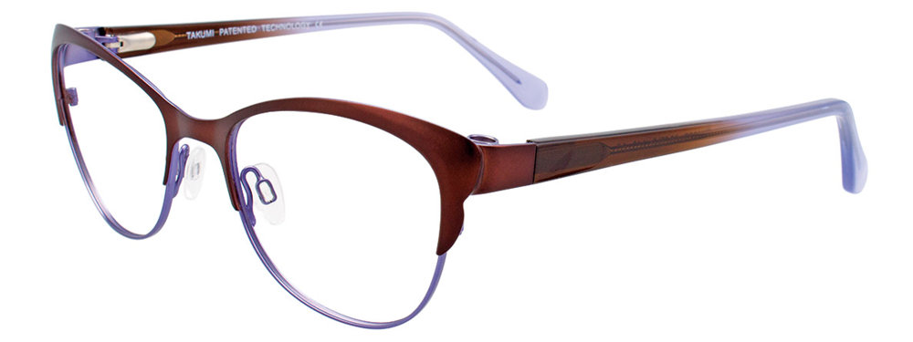 TAKUMI TK1027 Eyeglasses 010 Satin Brown & Lilac 52mm