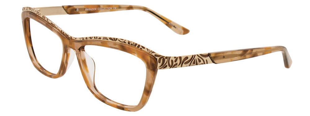 PARADOX P5014 Eyeglasses 010 Marbled Brown & Clear 52mm