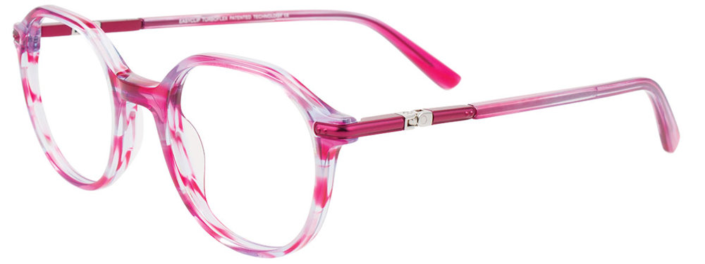EASYCLIP EC659 Eyeglasses 030 Transparent Bright Pink & Lilac 43mm