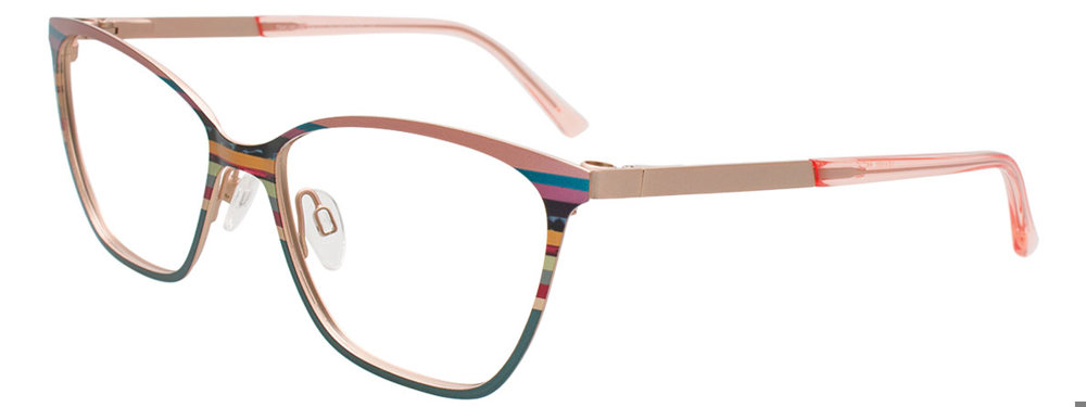 TAKUMI TK1289 Eyeglasses 030 Pink & Green Accent Colors & Stripes 56mm