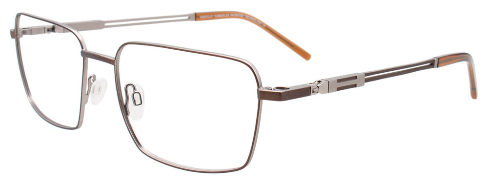 EASYCLIP EC596 Eyeglasses 010 Matt Brown & Steel Brown 58mm