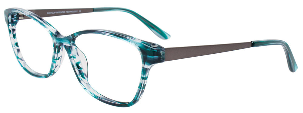 EASYCLIP EC562 Eyeglasses 060 Teal & Grey Marbled Matt Steel 56mm