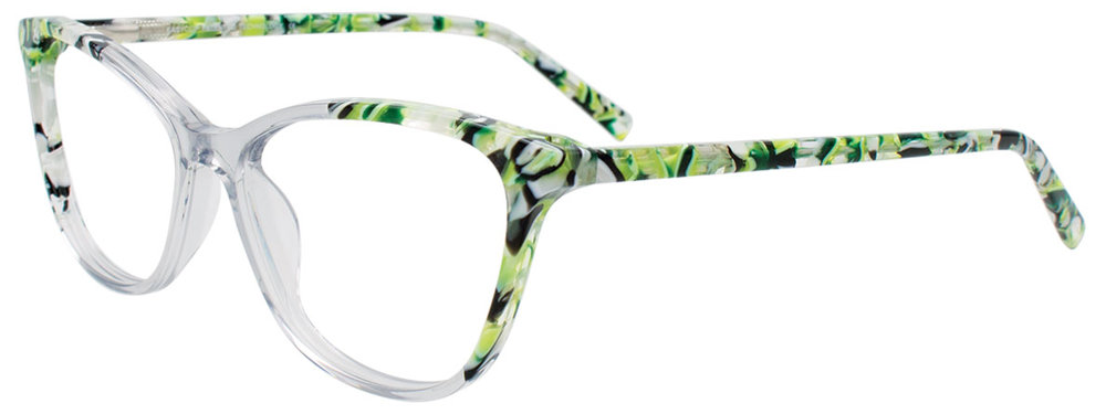 EASYCLIP EC685 Eyeglasses 060 Crystal & Green Marble Mix 54mm