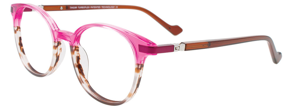 TAKUMI TK1234 Eyeglasses 030 Crystal Pink Striped Brown 45mm