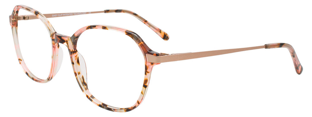 EASYCLIP EC676 Eyeglasses 010 Beige & Pink Tortoise Rose Gold 51mm