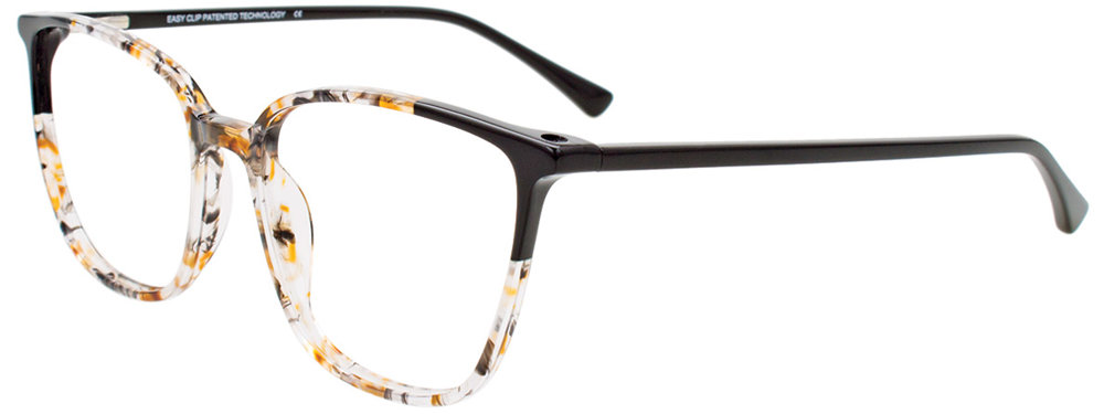 EASYCLIP EC598 Eyeglasses 090 Khaki Multicolor&Black Black 54mm
