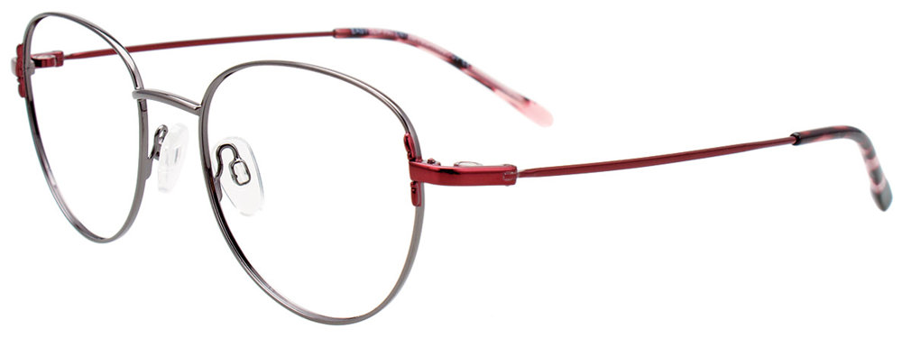 EASYCLIP EC553 Eyeglasses 090 Dark Steel & Burgundy 50mm