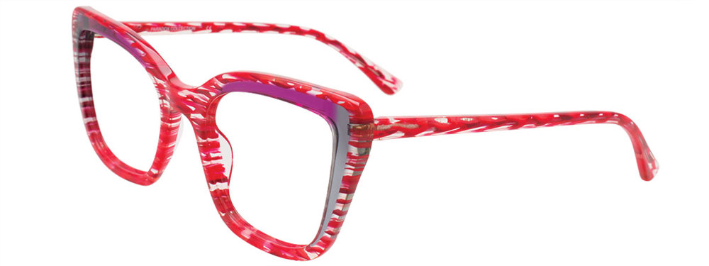 PARADOX P5098 Eyeglasses 030 Crystal with Red pattern & Grey 53mm