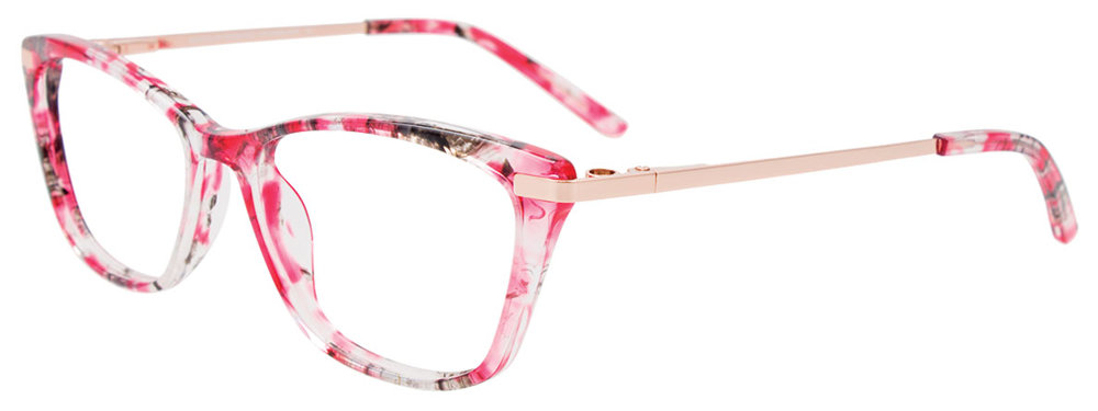 EASYCLIP EC628 Eyeglasses 030 Pink & Black & Crystal Pink Gold 50mm