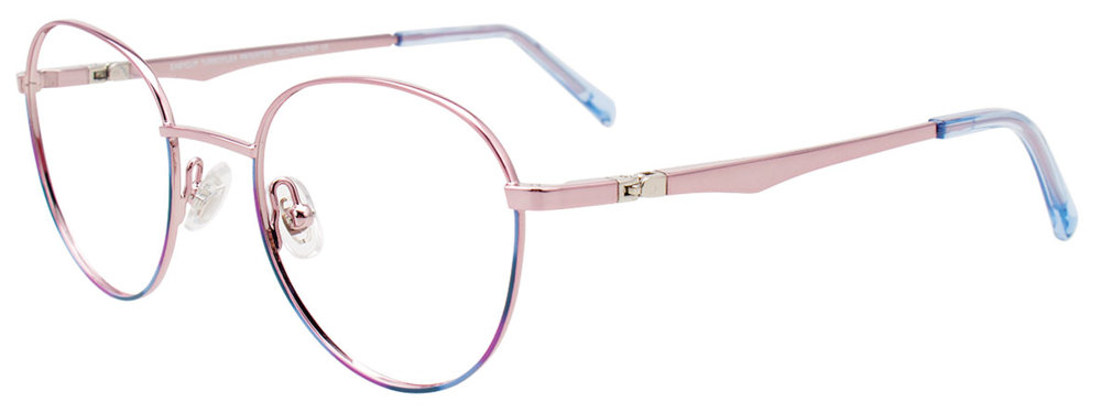 EASYCLIP EC657 Eyeglasses 050 Shiny Pink Gold & Blue Tortoise 46mm