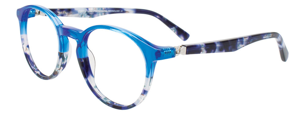 EASYCLIP EC656 Eyeglasses 050 Tr. Blue & Blue Tortoise 45mm