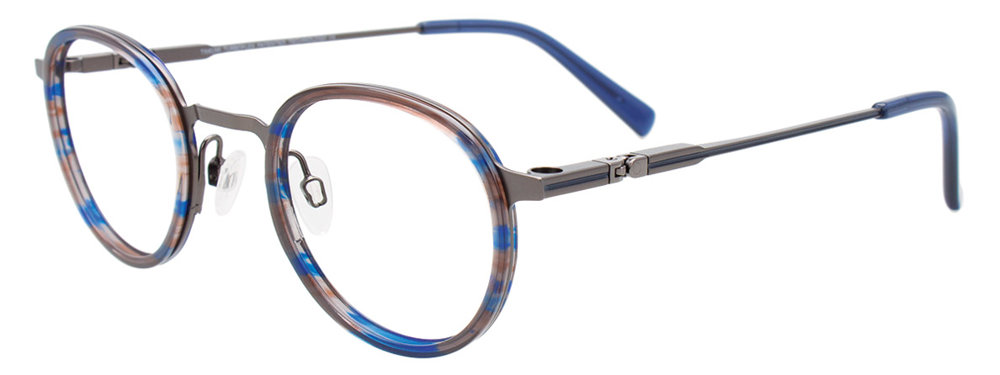 TAKUMI TK1153 Eyeglasses 050 Blue Marbled & Satin Steel 44mm
