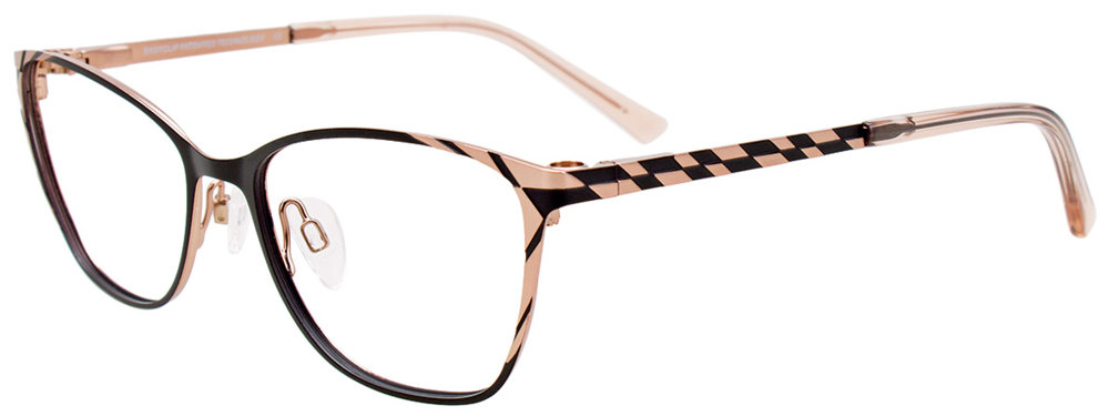 EASYCLIP EC591 Eyeglasses 090 Satin Black & Pink Gold 52mm