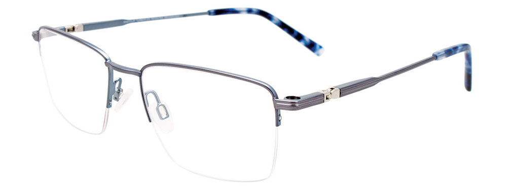 EASYCLIP EC560 Eyeglasses 020 Satin Light Steel & Satin Light Blue 53mm