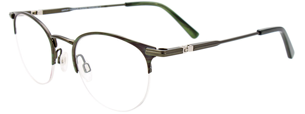 EASYCLIP EC587 Eyeglasses 060 Forest Green & Brown Stripes Forest Green 48mm