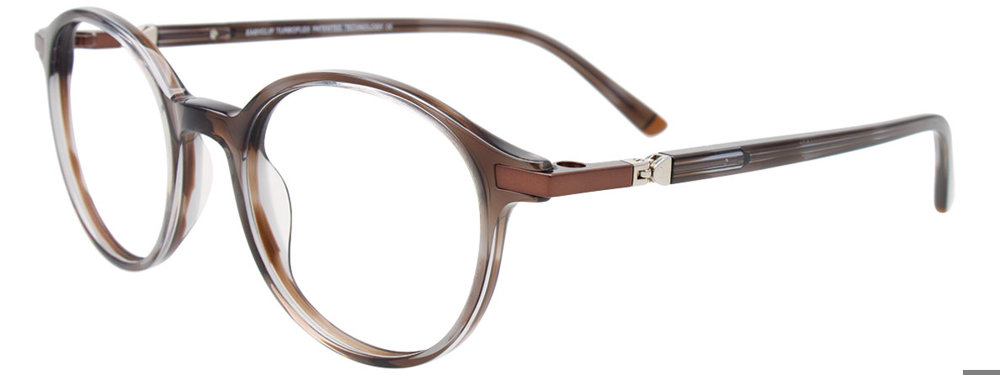 EASYCLIP EC647 Eyeglasses 020 Greysh Brown & Brown 49mm