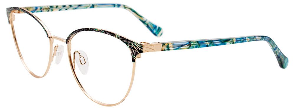 EASYCLIP EC610 Eyeglasses 060 Green & Gold 50mm