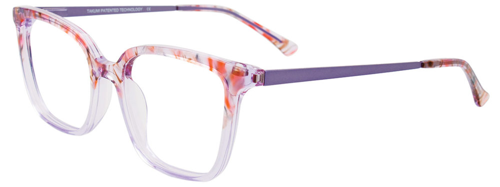 TAKUMI TK1185 Eyeglasses 080 Marbled Pink & Crystal Lilac 49mm
