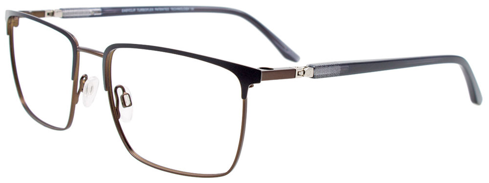 EASYCLIP EC621 Eyeglasses 090 Black & Dark Steel 55mm