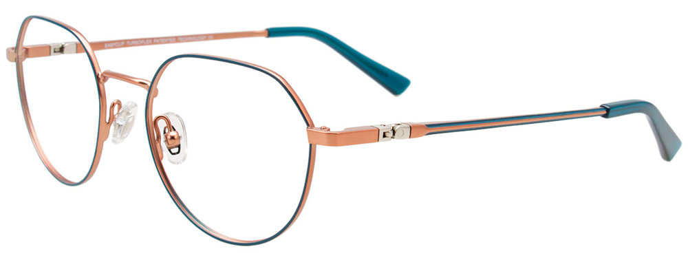 EASYCLIP EC632 Eyeglasses 060 Teal & Satin Copper 47mm