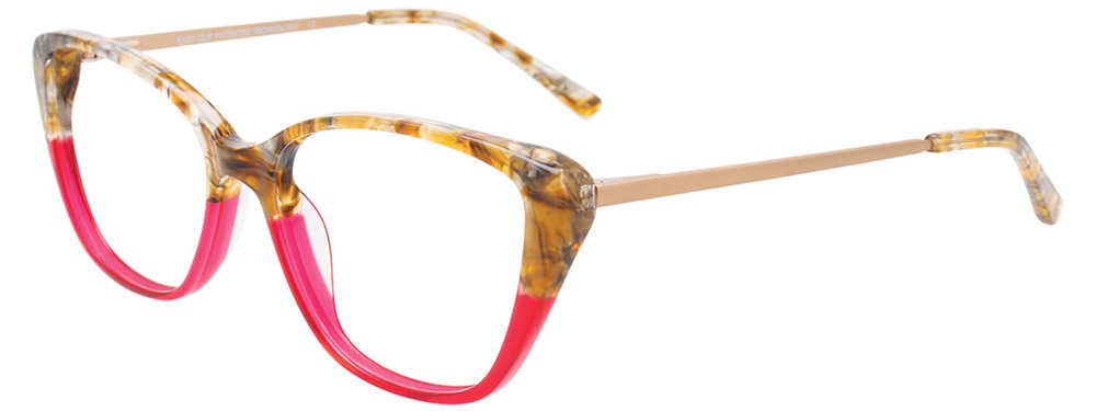 EASYCLIP EC552 Eyeglasses 010 Brown Marbled & Red 53mm