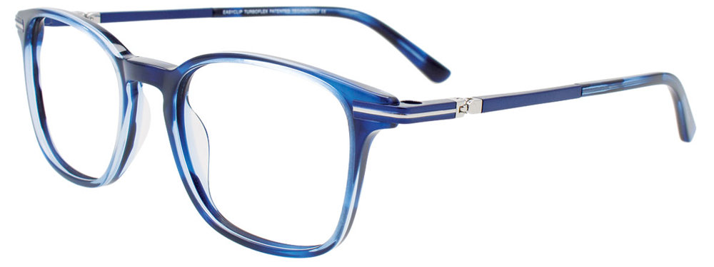 EASYCLIP EC637 Eyeglasses 050 Marbled Blue Blue 49mm