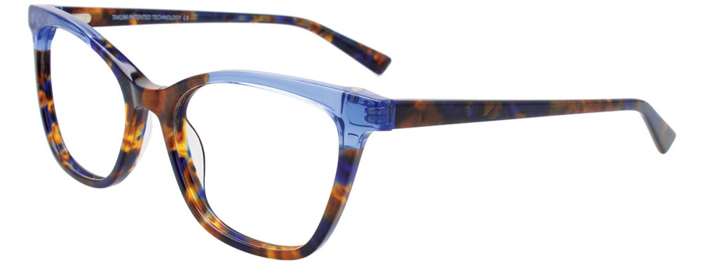 TAKUMI TK1154 Eyeglasses 050 Blue & Brown Marbled & Crystal Blue 54mm