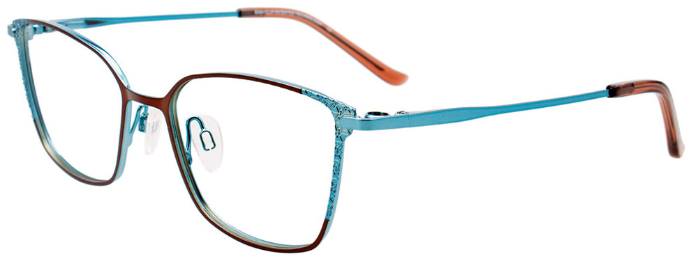 EASYCLIP EC604 Eyeglasses 010-Light-Brown-&-Light-Teal 50mm
