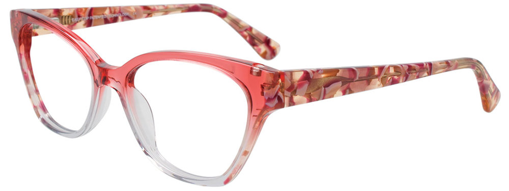 EASYCLIP EC682 Eyeglasses 030 Transp Pink To Crystal Gradient Marble Pink 53mm