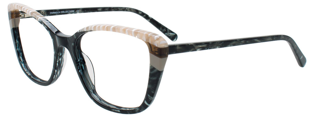 PARADOX P5097 Eyeglasses 090 Black & Transparent Marble Black 52mm