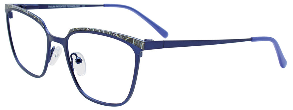 TAKUMI TK1277 Eyeglasses 050 Dark Purple & Mix Patterned Browline 50mm