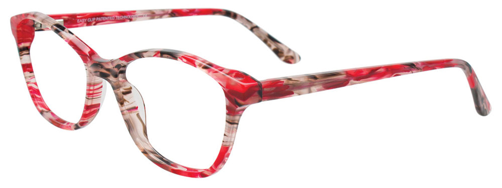 EASYCLIP EC691 Eyeglasses 030 Red & Black Marble Mix 51mm