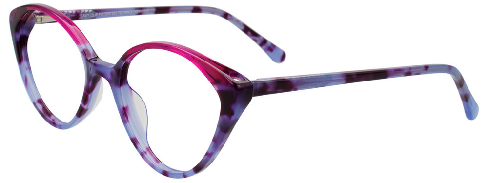 EASYCLIP EC688 Eyeglasses 080 Purple Tortoise & Fuchsia 49mm