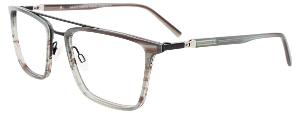EASYCLIP EC606 Eyeglasses 020 Striped Grey & Black Grey 54mm