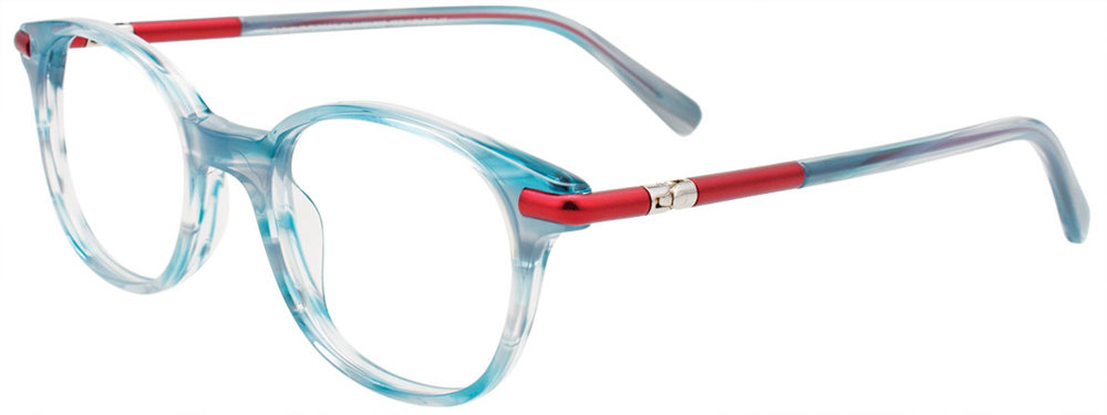 EASYCLIP EC649 Eyeglasses 060 Teal Striped & Red 45mm